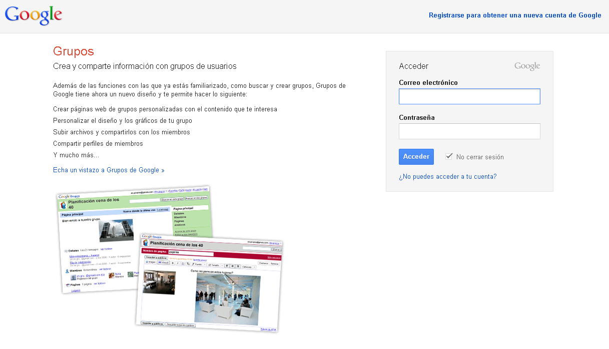 Acceso a tu cuenta de Google