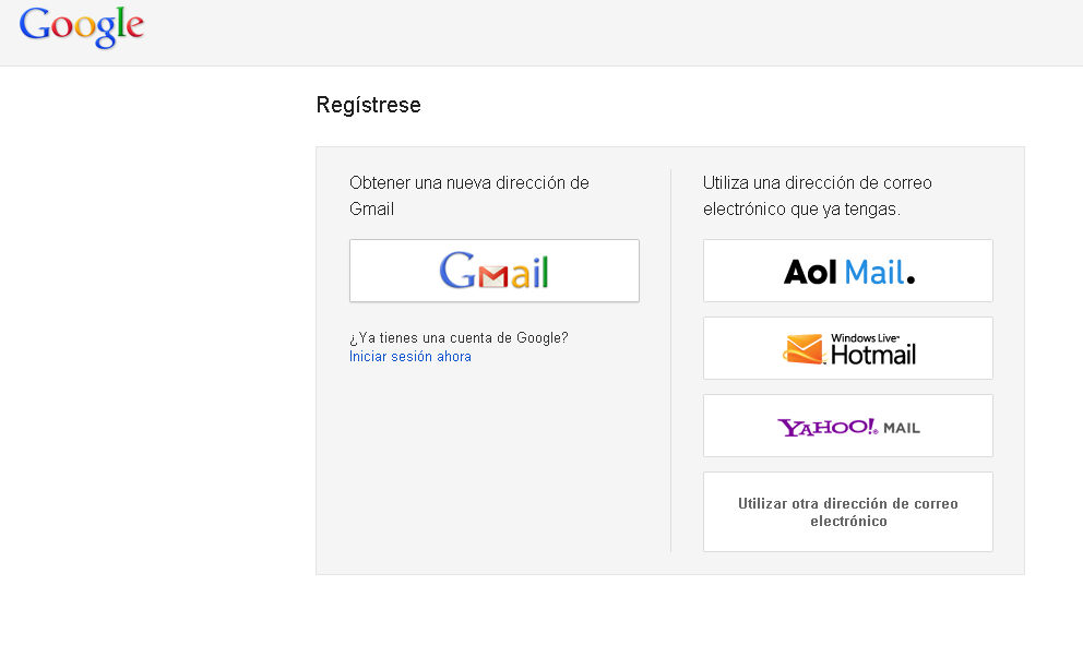 Crear una cuenta en google con tu correo personal